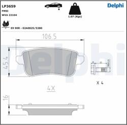 DELPHI set placute frana, frana disc DELPHI LP3659 - piesa-auto