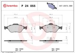 BREMBO set placute frana, frana disc BREMBO P 24 055X - piesa-auto