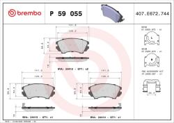 BREMBO set placute frana, frana disc BREMBO P 59 055 - piesa-auto