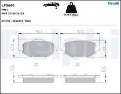 DELPHI set placute frana, frana disc DELPHI LP3640 - piesa-auto