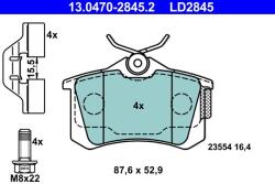 ATE set placute frana, frana disc ATE 13.0470-2845.2 - piesa-auto