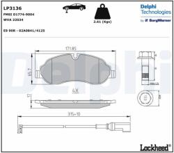 DELPHI set placute frana, frana disc DELPHI LP3136 - piesa-auto