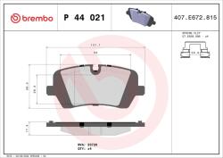 BREMBO set placute frana, frana disc BREMBO P 44 021 - piesa-auto