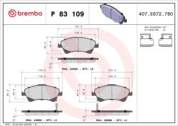 BREMBO set placute frana, frana disc BREMBO P 83 109 - piesa-auto