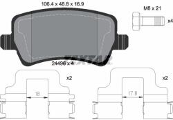 TEXTAR set placute frana, frana disc TEXTAR 2449602 - piesa-auto