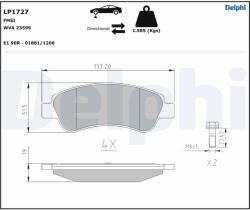 DELPHI set placute frana, frana disc DELPHI LP1727 - piesa-auto