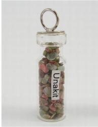  Ezoterikus üveg medál - Unakit (epidot)