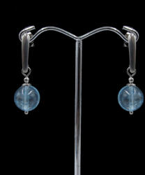  Természetes kék topáz fülbevaló