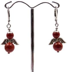  Piros jáspis angyal fülbevaló