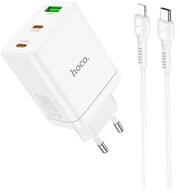 hoco. N33_W_LIGHTNING-TYPE-C 35W USB/2xType-C fehér hálózati töltő + Lightning kábel (N33_W_LIGHTNING-TYPE-C)