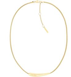 Calvin Klein Colier delicat din oțel placat cu aur pentru femei Elongated Drops 35000339