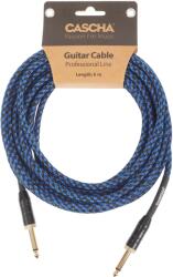 Cascha Professional Line Guitar Cable, Straight, Tweed Blue, 6 m