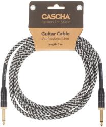 Cascha Professional Line Guitar Cable, Straight, Tweed Black, 3 m