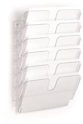 DURABLE Prospektustartó, fali, fekvõ, A4, DURABLE "FLEXIPLUS 6", áttetszõ (DB1700014401) - tutitinta