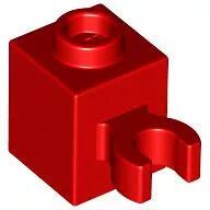 LEGO® 60475bc5 - LEGO piros kocka 1 x 1 méretű függőleges klipsszel (O) (60475bc5)