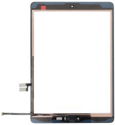  Apple iPad 10.2 2019 (iPad 7. gen) érintőpanel, érintőképernyő ragasztóval és home gomb flex kábellel, fekete (OEM)