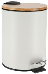 Tendance 6508100 Pedálos szemetes bambusz tetővel 2, 5 l, fehér