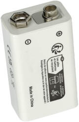 AKKUELEM beszállító 9V Block Li-ion akkumulátor USB-C csatlakozó 6F22 6LR61 9.0V 1000mAh