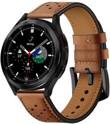 Samsung Galaxy Watch7 okosóra szíj - TECH-PROTECT Leather barna bőr szíj (20 mm szíj szélesség) - graffistore
