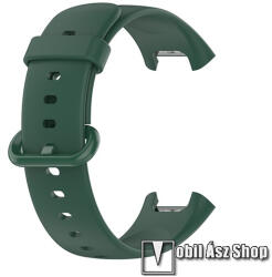 Okosóra szíj - SÖTÉTZÖLD - szilikon, állítható méret - Xiaomi Redmi Watch 2 / Redmi Watch 2 Lite / Poco Watch