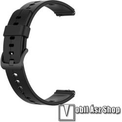  Okosóra szíj - FEKETE - szilikon, állítható méret, 16mm széles - HUAWEI TalkBand B3 / B6 / B7 / Watch Fit mini