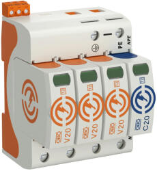 Obo Bettermann 5095333 V20-3+NPE+FS-280 SurgeController V20 3+1 kivitel, távjelzéssel 280V (5095333)