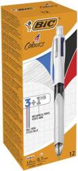 BIC Golyóstoll, háromszínű, nyomósirónnal egyben, BIC 4 Colours (BC942104)
