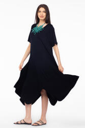 Pierino Rochie cu colturi rotunjite, din tricot de vascoza, neagra Talie unica