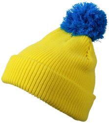Daiber Căciulă de iarnă cu pompon MB7967 - Galbenă / azur | uni (MB7967-1710439)
