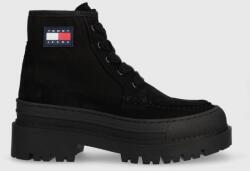 Tommy Jeans bakancs Womens Foxing Lace Up Boot fekete, női, platformos - fekete Női 39