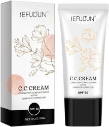 SEFUDUN Crema corectoare pentru ten cu SPF50, Acoperire completa, Finish mat, Rezistenta, Anti Roseata, CC Cream Sefudun, 30 ml