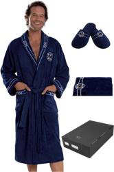 Soft Cotton MARINE MAN férfi fürdőköpeny ajándákcsomagolásban + törölköző+ papucs M + papucs (40/42) + törölköző + box Sötét kék / Navy