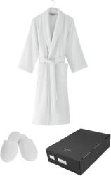 Soft Cotton MICRO COTTON uniszex fürdőköpeny ajándákcsomagolásban + papucs XL + papucs (42/44) + ajándékcsomag Fehér / White