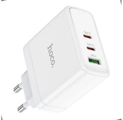 hoco. N30 hálózati töltő USB+2 Type-C aljzat (65W, GaN, PD gyorstöltő 3.0) FEHÉR (N30 WHITE) - bluedigital