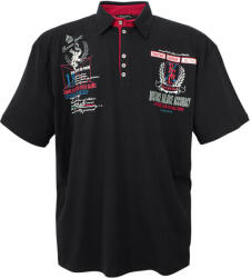 LAVECCHIA tricou polo barbati 2038 oversize Negru 4XL