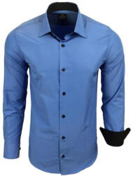 RUSTY NEAL cămașă bărbați R-44 cu mânecă lungă, slim fit Albastru XXL