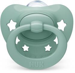 Nuk Силиконова залъгалка NUK - Signature, 0-6 месеца, Зелена + кутийка за съхранение и стерилизация (10730618-Зелена)