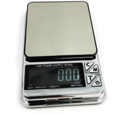 JADO CD-123 Microbalanță digitală cu interval dublu 200g/0.01g/1500g/0.1g cu alimentare USB
