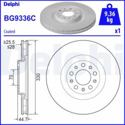 DELPHI Tarcza Hamulcowa Przod (bg9336c)