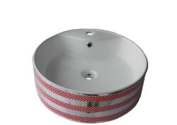 INSTECH Lavoar pe blat , ceramic Rotund - 47 cm , Cu preaplin si suport baterie C201