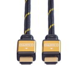Roline Kábel HDMI + Ethernet, M/M, 15 m, fekete/arany (11.04.5508-5)
