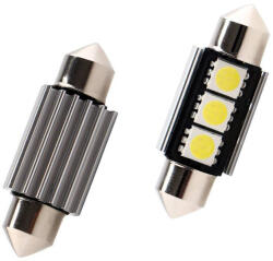  Set x 2 LED C5W 39 mm 3 SMD 5050 Chips Technology 6000K alb pur (LEDC5W3SMD39)