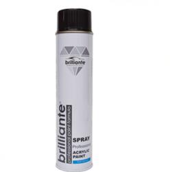 BRILLIANTE Vopsea Spray Acrilica Brilliante Negru Lucios RAL 9005 600 ml (05232)