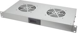 LogiLink 19" Fan Unit 2 fans w. thermostat, 1U rack-mount, light grey (FAU02FG)