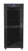 Lanberg 19" szabadon álló rack szekrény 27U/800X1200 üvegajtó, lapraszerelt, LCD kijelző, fekete (FF01-8227-12BL) (FF01-8227-12BL)