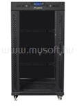 Lanberg 19" szabadon álló rack szekrény 22U/600X800 üvegajtó, lapraszerelt, LCD kijelző, V2 (fekete) (FF01-6822-12BL) (FF01-6822-12BL)