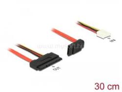 Delock SATA-kábel, 6 Gb/s, 7 tűs csatlakozóhüvely + 4 tűs Floppy-csatlakozóhüvely (5 V + 12 V) (DL84852) (DL84852)