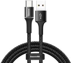 Baseus Cablu pentru incarcare si transfer de date Baseus Halo, USB/USB Type-C, LED, 3A, 1m, Negru (CATGH-B01)