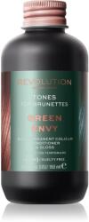 Revolution Beauty Tones For Brunettes tonizáló balzsam a barna árnyalatú hajra árnyalat Green Envy 150 ml