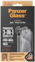 Panzer Bundle 3 az 1-ben Apple iPhone 15 Pro Max (PG üveg + Hard Case D30 + Camera Protector) (B1175+2812)